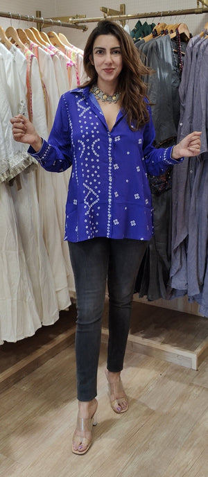 Kareena Purple Bandhini Shirt