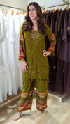 Mehendi Mirror Work Floral Coord Set