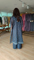 Grey Asymmetric 4 piece Kaftan Coord Set with Camisole & Neckpiece