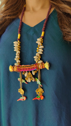 Peacock Blue 4 piece Kaftan Coord Set with Camisole & Neckpiece