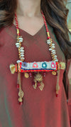 Maroon 4 piece Kaftan Coord Set with Camisole & Neckpiece - view 3