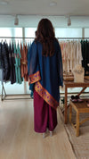 Peacock Blue 4 piece Kaftan Coord Set with Camisole & Neckpiece