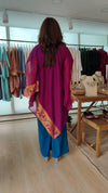 Magenta and Blue 4 piece Kaftan Coord Set with Camisole & Neckpiece - view 10