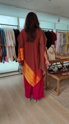 Maroon 4 piece Kaftan Coord Set with Camisole & Neckpiece - view 8