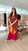 Maroon 4 piece Kaftan Coord Set with Camisole & Neckpiece - view 5