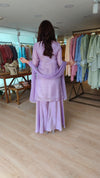 Pastel Purple Shimmer Tissue Sharara Set