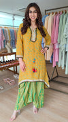 Mustard & Green Dhoti Skirt Dress