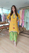 Mustard & Green Dhoti Skirt Dress