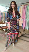 Festive Black Dhoti Skirt Dress
