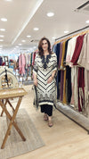 Black and White Kaftan With Pant