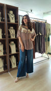Grey Metallic Embroidered Shirt
