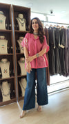 Pink Thread Embroidered Shirt