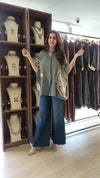 Green Thread Embroidered Shirt