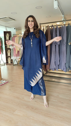 Midnight Blue 4 Piece Kaftan Coord Set