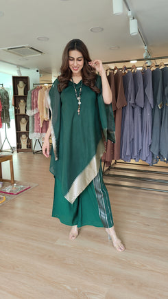 Forest Green 4-Piece Kaftan Coord Set