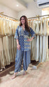 Blue Beige Kurta Pant Set