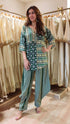 Green Beige Kurta Pant Set