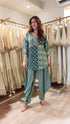 Green Beige Kurta Pant Set