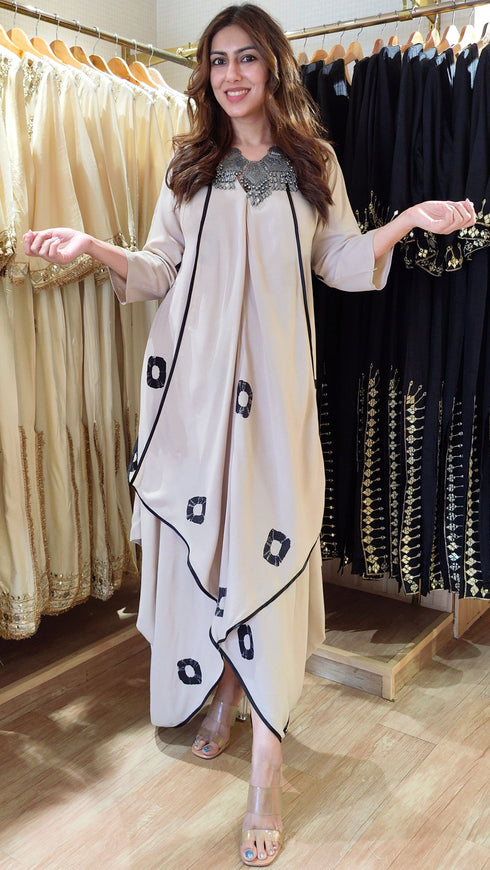 Beige Butterfly Dress