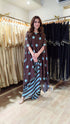 Brown Slit Sleeve Top with Dhoti Skirt