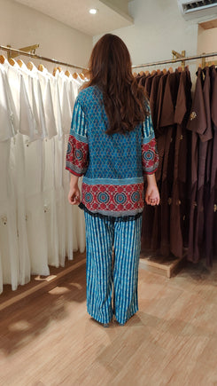 Blue Ajrakh Coord Set