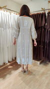 Classic Beige Hand Embroidered Lucknowi Dress