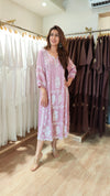 Soft Pink Hand Embroidered Lucknowi Dress