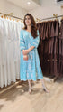 Serene Blue Hand Embroidered Lucknowi Dress