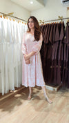 Salmon Peach Hand Embroidered Lucknowi Dress