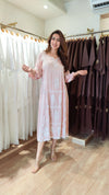Salmon Peach Hand Embroidered Lucknowi Dress