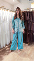 Teal Blue Cutwork Coord Set