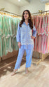 Powder Blue Embellished Cutwork Coord Set