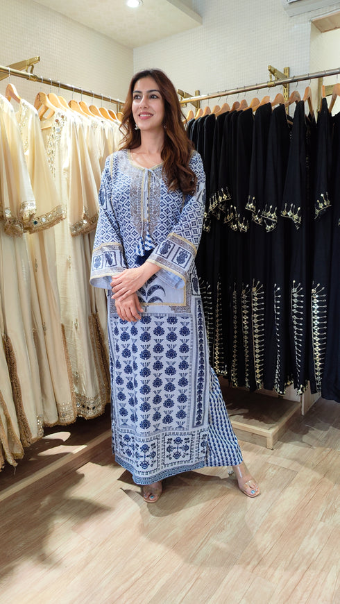 Celebrity Blue Long Kurta Set