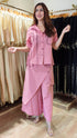 Blush Pink Flap Pant Ribbon Coord Set