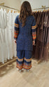 Navy Blue Mirror Work Floral Coord Set