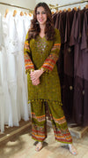 Mehendi Mirror Work Floral Coord Set