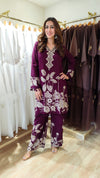 Plum Purple Floral Print Coord Set - view 3