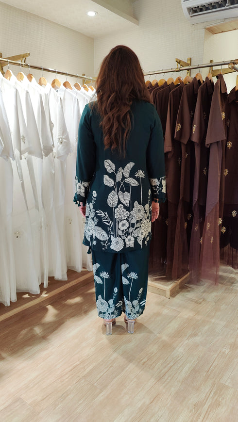 Green Floral Print Coord Set