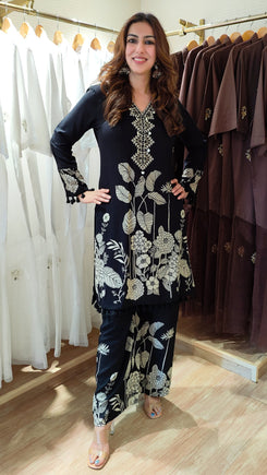 Black Floral Print Coord Set - view 2