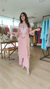 Pink Handcrafted Mirror Work Coord Set