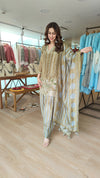 Green Stripe Floral Farshi Set
