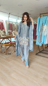 Blue Stripe Floral Farshi Set