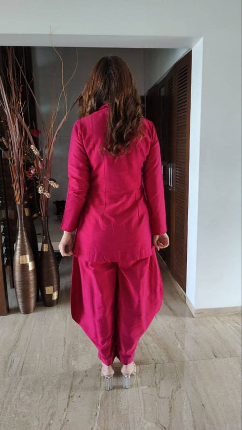 Beetroot Pink Jumpsuit with Jacket