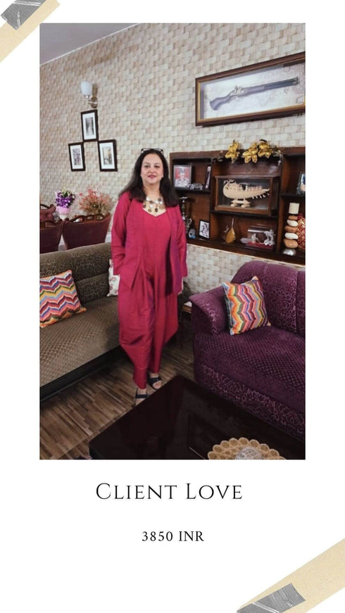 Beetroot Pink Jumpsuit with Jacket