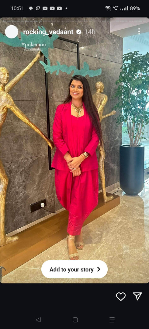 Beetroot Pink Jumpsuit with Jacket