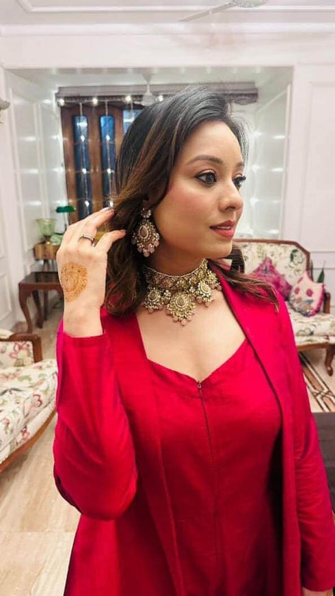 Beetroot Pink Jumpsuit with Jacket