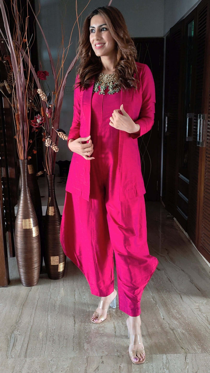 Beetroot Pink Jumpsuit with Jacket – Label DC