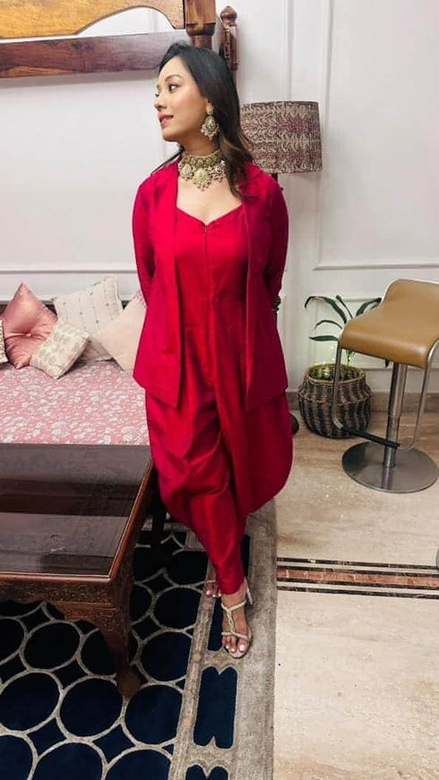 Beetroot Pink Jumpsuit with Jacket