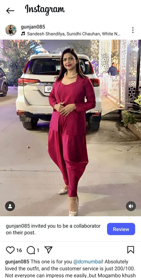 Beetroot Pink Jumpsuit with Jacket