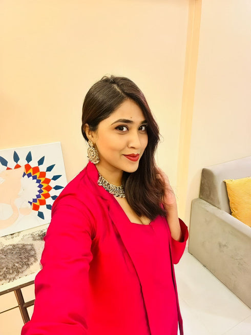 Beetroot Pink Jumpsuit with Jacket